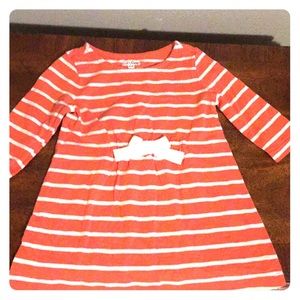 Long sleeved striped infant dress